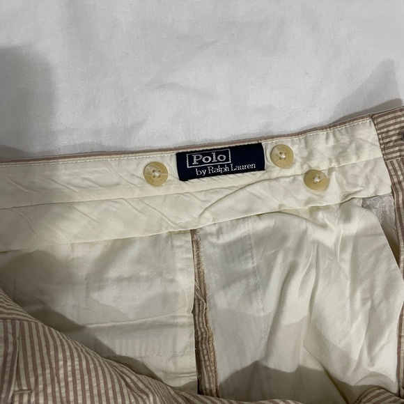 Vintage POLO by Ralph Lauren Tan Seersucker 2-Pc Suit Size 38R. Made in Italy. - Picture 12 of 14